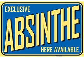 Absinthe-Schild blau