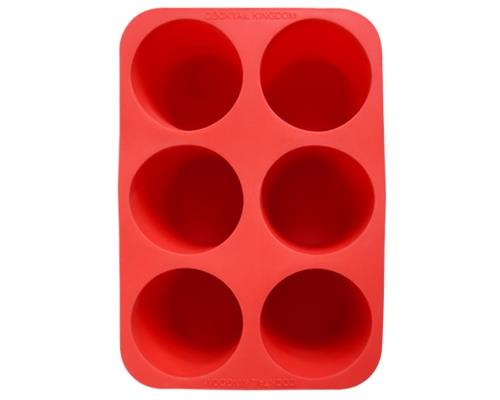 Eisform für 6 zylindrische Würfel (rot) / Cylindrical Ice Tray